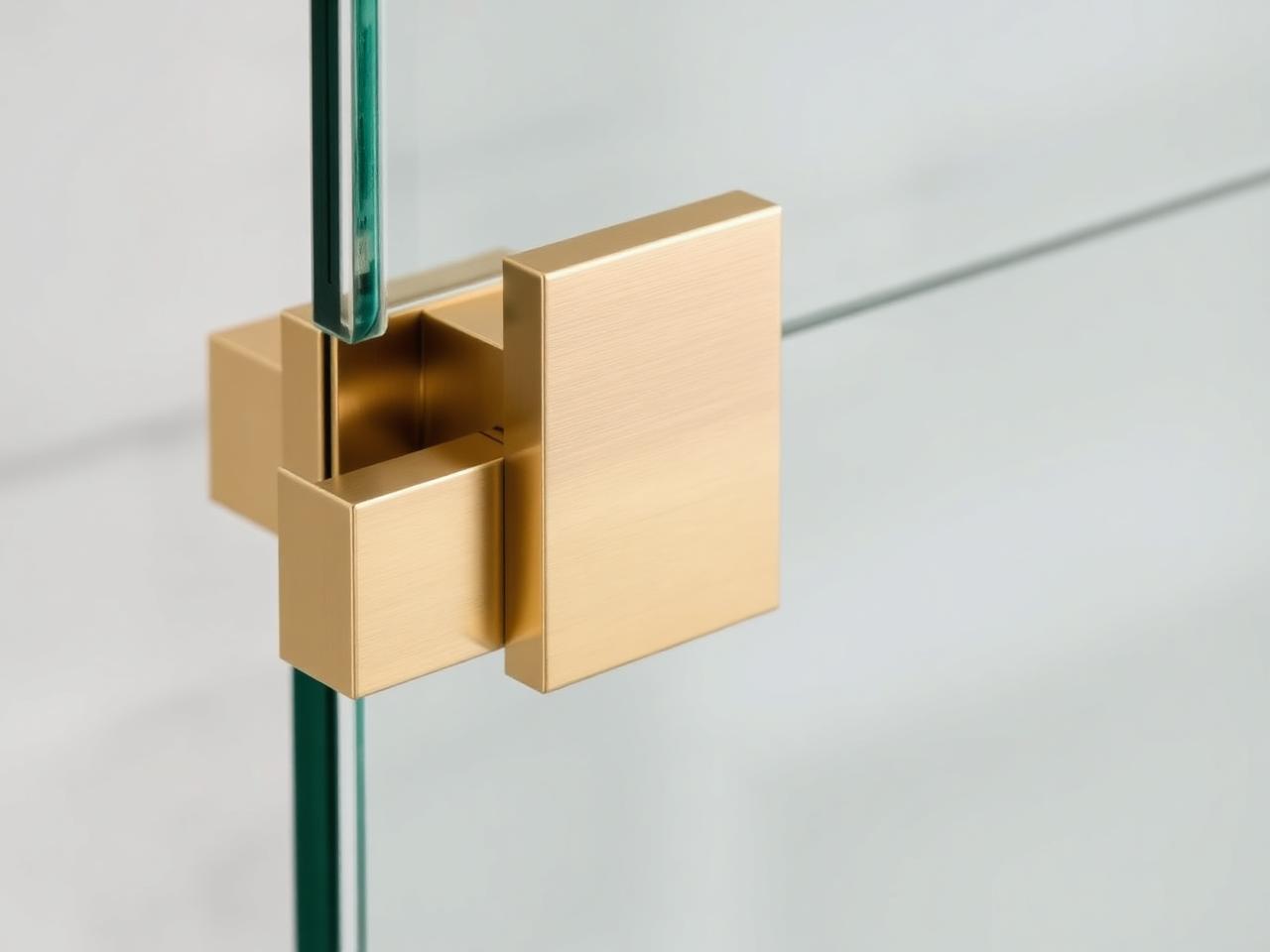 Brass shower hardware close-up